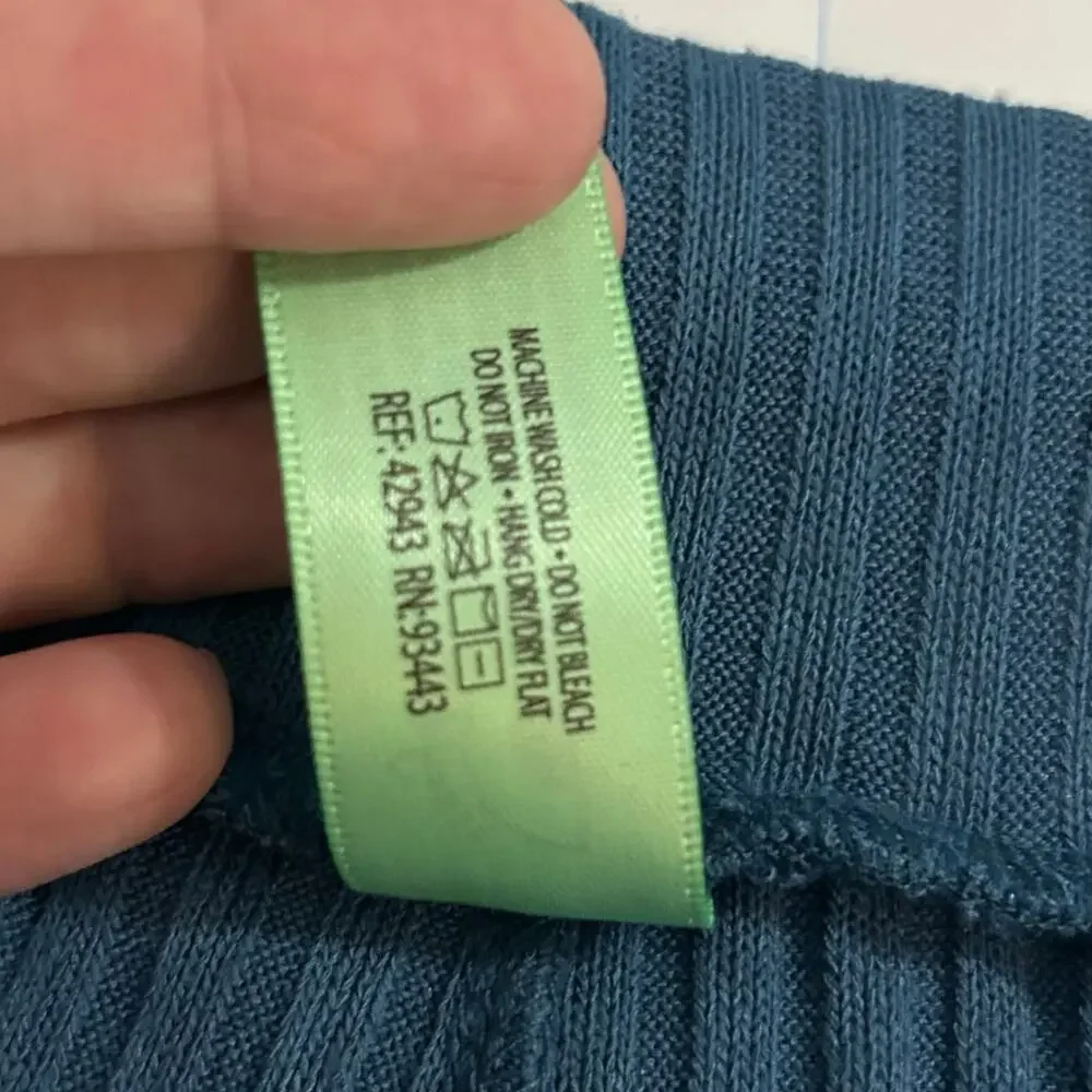 HONEYDEW New Steel Blue Ribbed Drawstring Lounge Pants Size XL - Picture 5 of 6